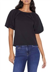 FRAME Puff Sleeve Tee In Noir