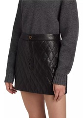 FRAME Quilted Leather Miniskirt