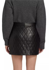 FRAME Quilted Leather Miniskirt