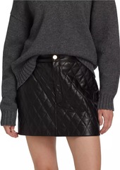 FRAME Quilted Leather Miniskirt