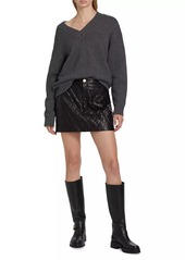 FRAME Quilted Leather Miniskirt