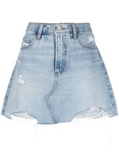 FRAME ripped high-waisted denim skirt