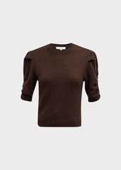 FRAME Ruched Cashmere-Wool Sweater