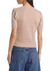 FRAME Ruched-Sleeve Cashmere Sweater