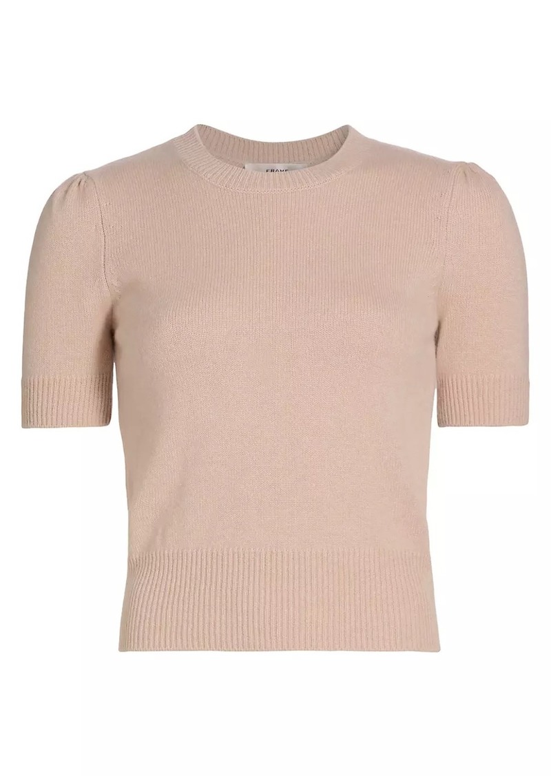 FRAME Ruched-Sleeve Cashmere Sweater