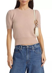 FRAME Ruched-Sleeve Cashmere Sweater