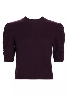 FRAME Ruched Sleeve Cashmere-Wool Sweater