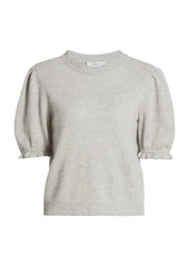 FRAME Shirred Short-Sleeve Sweater