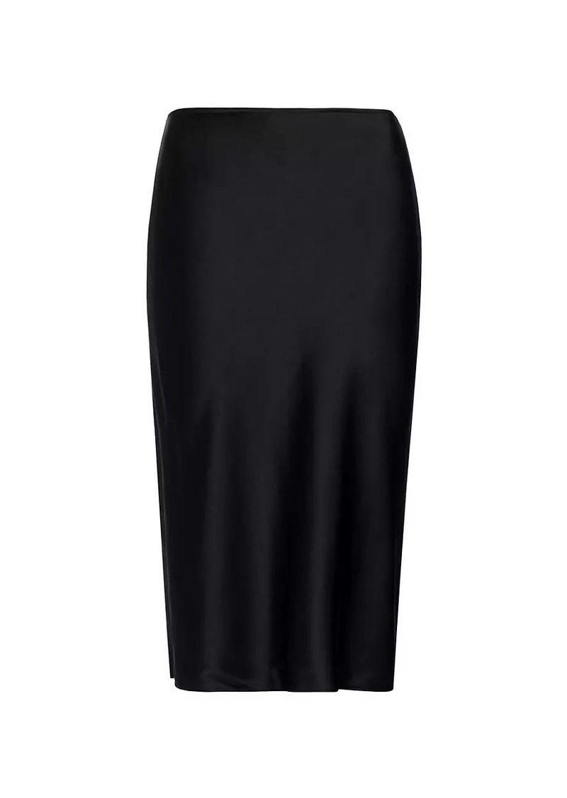 FRAME Silk Bias-Cut Midi-Skirt