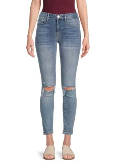 FRAME Skinny Distressed Cropped Jeans