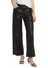 FRAME Slim Palazzo Crop Leather Pants