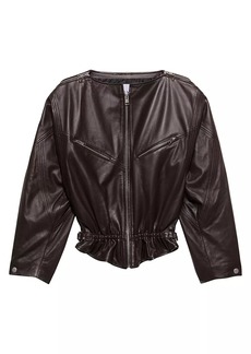 FRAME Slouchy Leather Zip Jacket