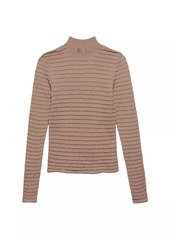 FRAME Smocked Silk-Cotton Sweater