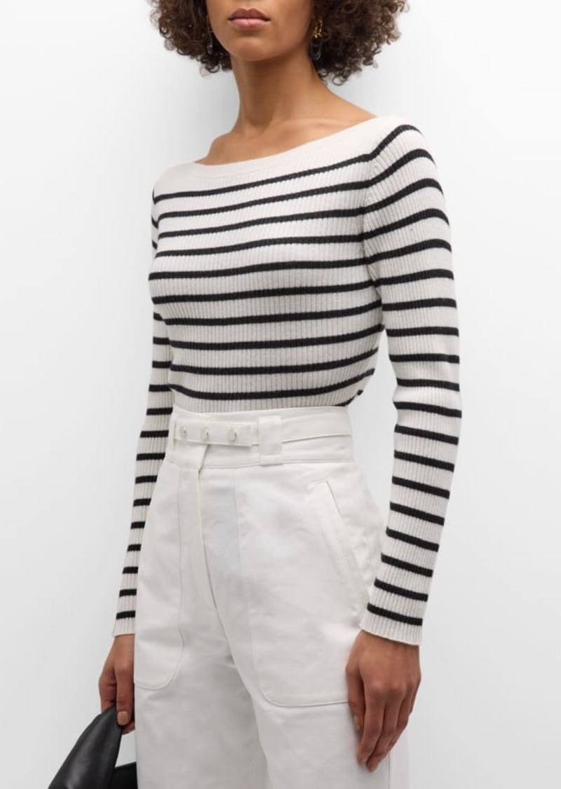 FRAME Striped Boatneck Sweater