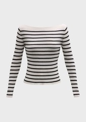 FRAME Striped Boatneck Sweater