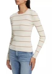 FRAME Striped Rib-Knit Crewneck Sweater