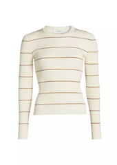 FRAME Striped Rib-Knit Crewneck Sweater