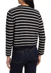 FRAME Striped Wool & Cotton Cardigan