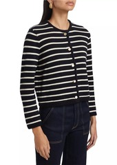 FRAME Striped Wool & Cotton Cardigan