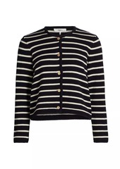 FRAME Striped Wool & Cotton Cardigan