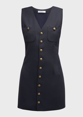 FRAME Tailored Button-Front Mini Dress