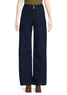 FRAME Tailored High Rise Wide Leg Jeans