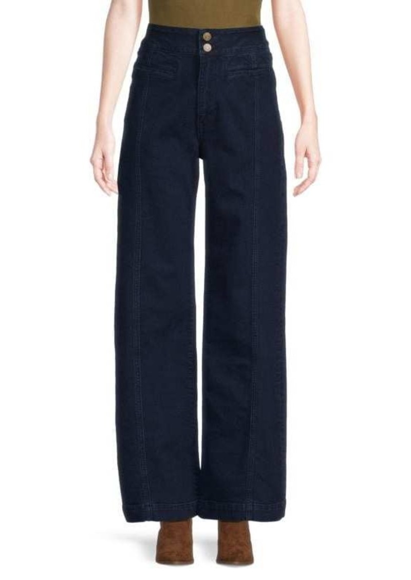 FRAME Tailored High Rise Wide Leg Jeans