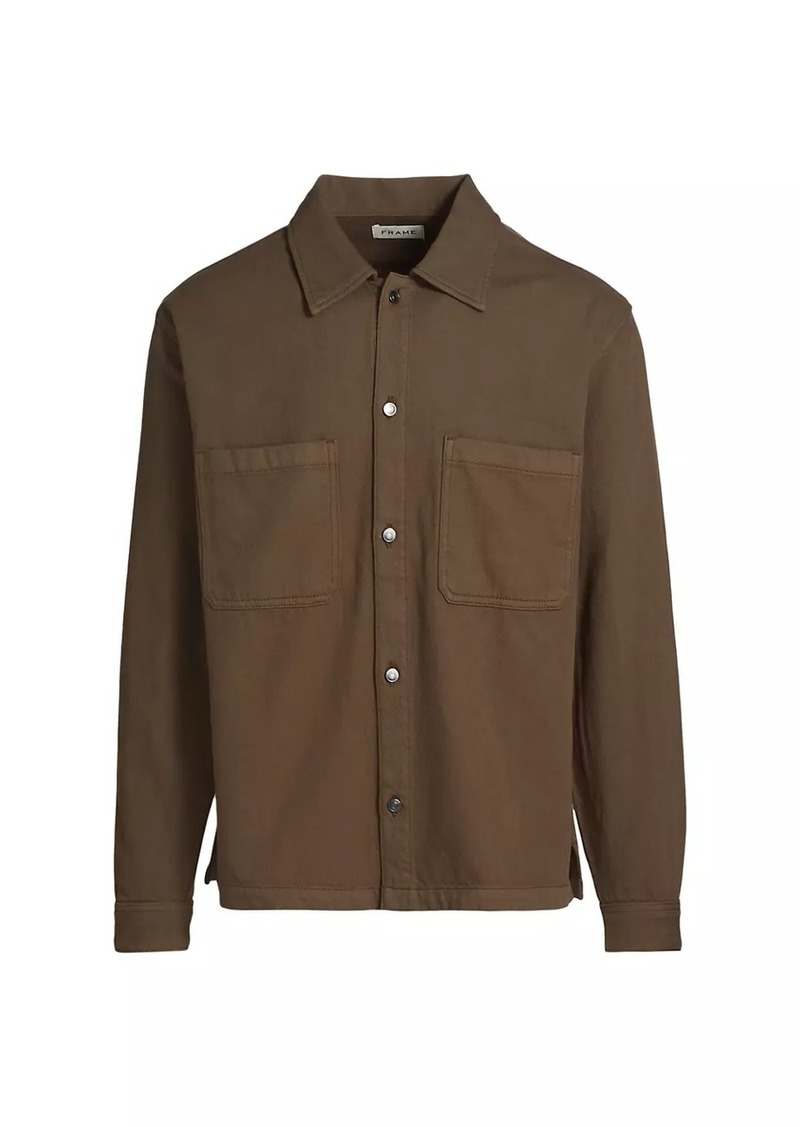 FRAME Textured Terry Double Pocket Relaxed Shirt