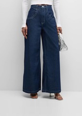 FRAME The Skater Wide-Leg Jeans