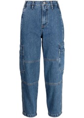 FRAME Utility Barrel high-rise straight jeans