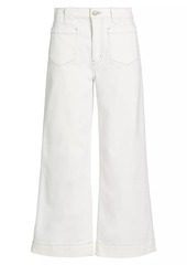 FRAME Utility Stretch-Cotton Straight-Leg Crop Jeans