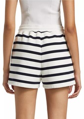 FRAME Varsity Striped Cotton-Blend Shorts