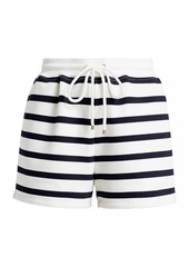 FRAME Varsity Striped Cotton-Blend Shorts