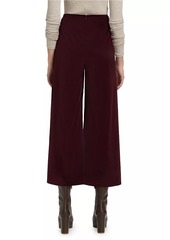 FRAME Velvet Cropped Wide-Leg Pants