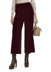 FRAME Velvet Cropped Wide-Leg Pants