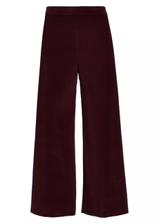 FRAME Velvet Cropped Wide-Leg Pants