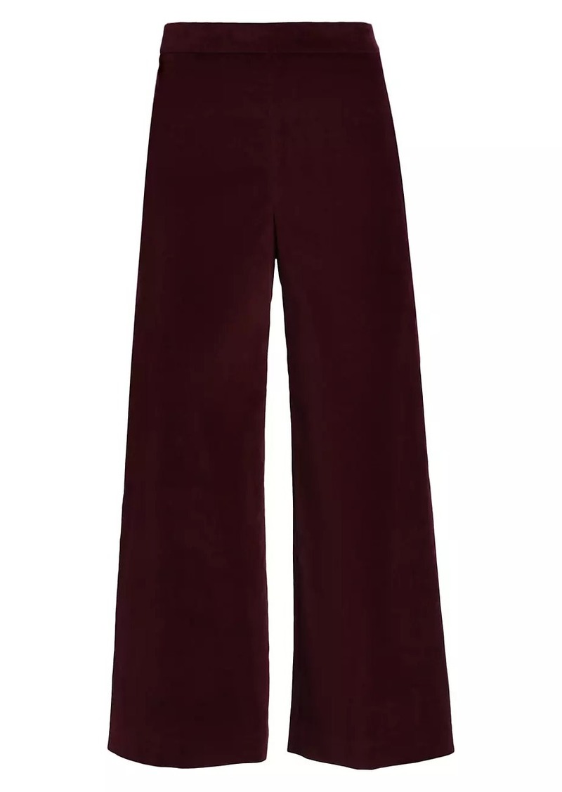 FRAME Velvet Cropped Wide-Leg Pants