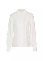 FRAME Victorian Button-Front Silk Blouse