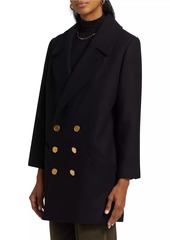 FRAME Virgin Wool Classic Double-Breasted Peacoat