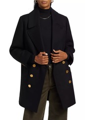 FRAME Virgin Wool Classic Double-Breasted Peacoat