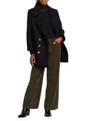 FRAME Virgin Wool Classic Double-Breasted Peacoat