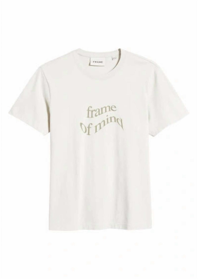 FRAME Waved Logo Tee In Ecru