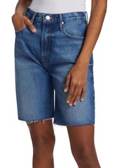 FRAME Whiskered High Rise Denim Shorts