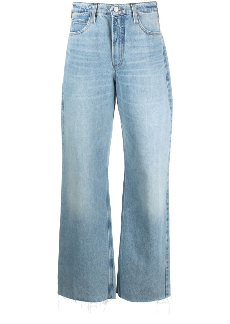 FRAME wide-leg washed denim trousers