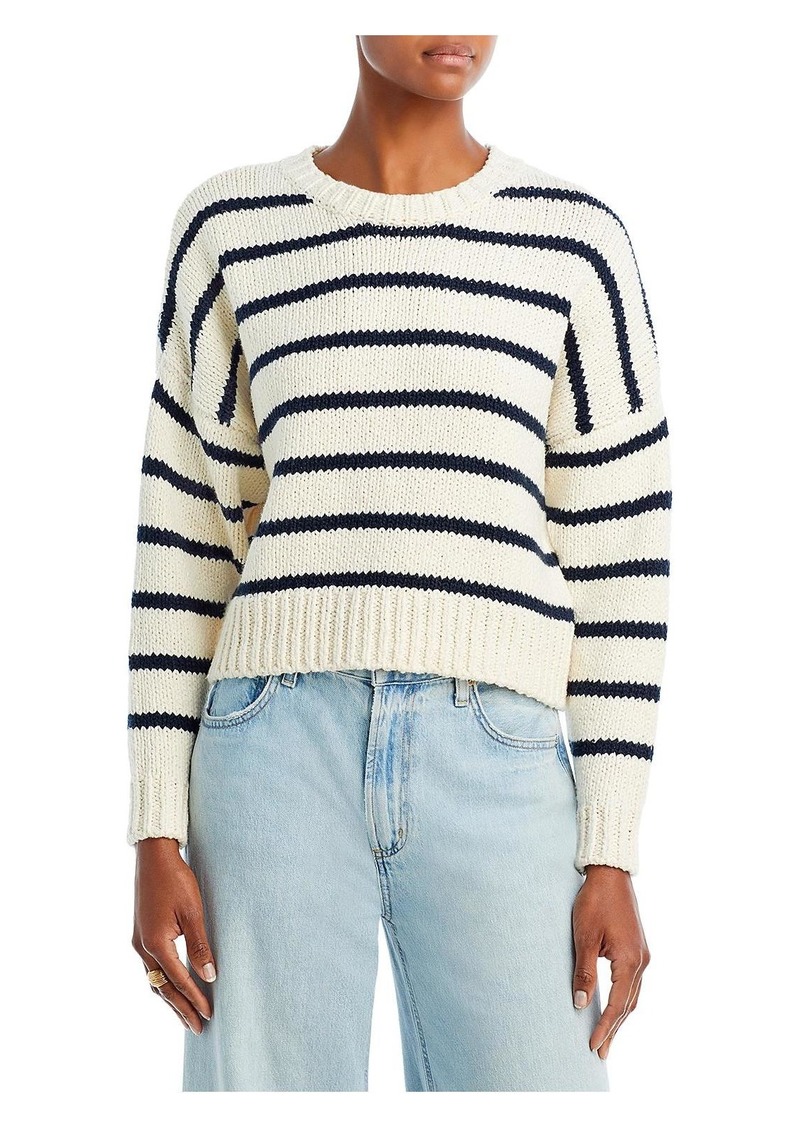 FRAME Womens Cotton Knit Crop Sweater