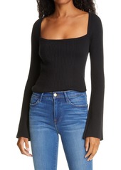 FRAME Luxe Bell Sleeve Sweater in Noir at Nordstrom