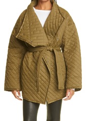 FRAME Quilted Drape Neck Jacket in Surplus at Nordstrom