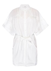 FRAME Short Sleeve Shirtdress in Blanc at Nordstrom