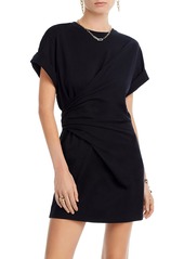 FRAME Womens Mini Gathered T-Shirt Dress