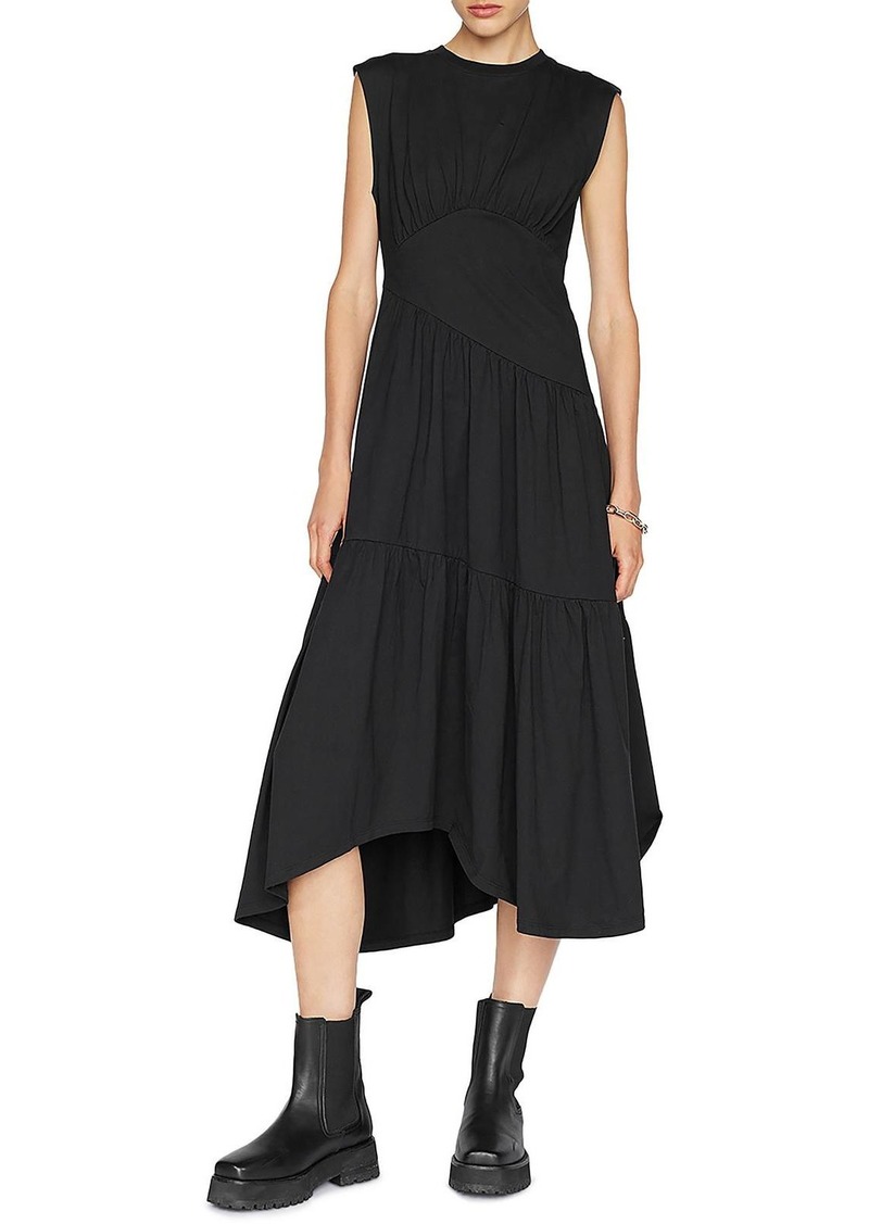 FRAME Womens Organic Cotton Mid-Calf Midi Dress